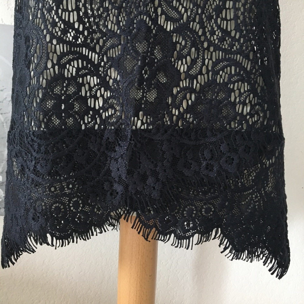 NY & Co Black Lace, Fringe Blouse Sz Small/Black - Picture 2 of 13